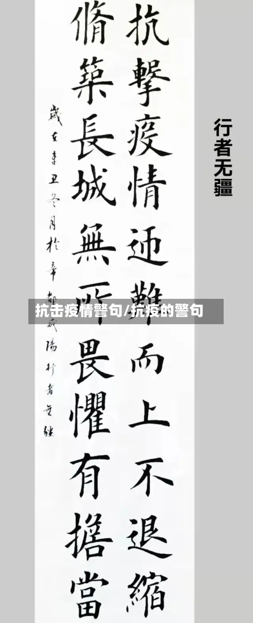 抗击疫情警句/抗疫的警句