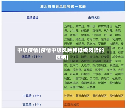 中级疫情(疫情中级风险和低级风险的区别)